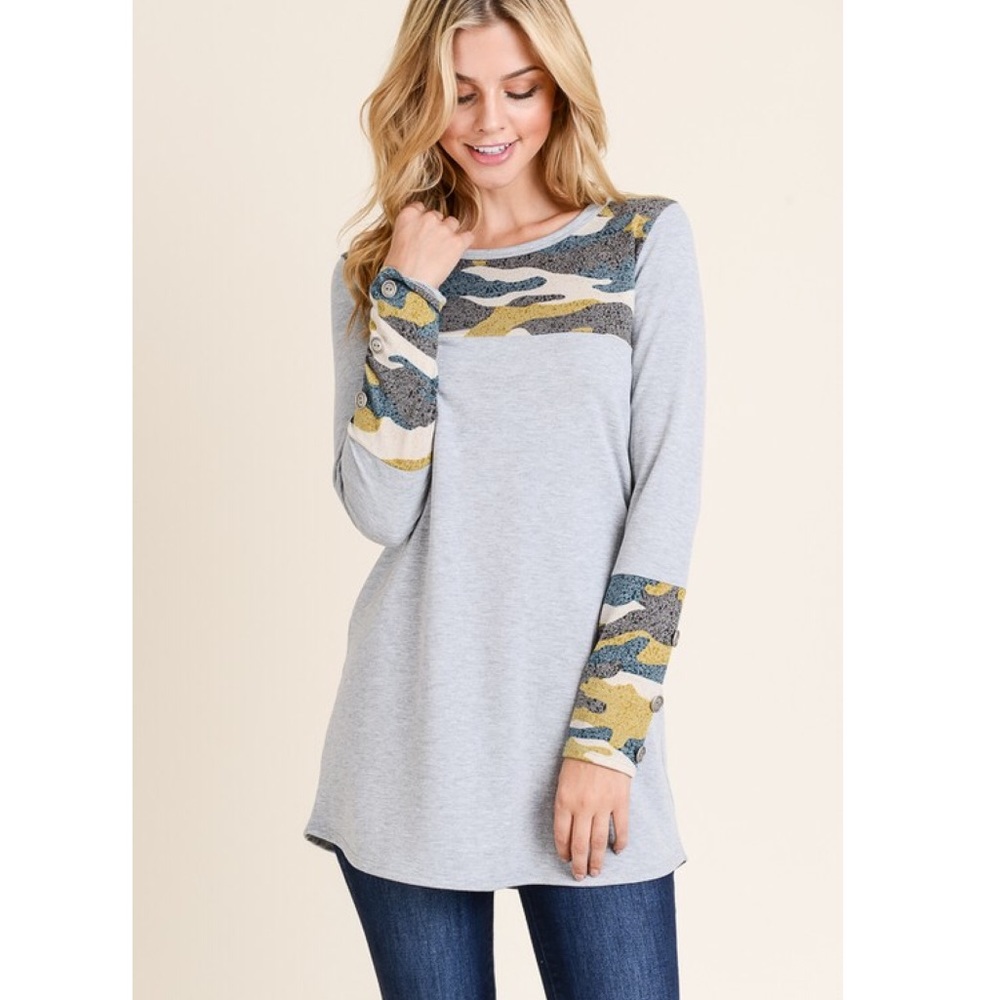 Long Sleeve Camo Top - Picture 2 of 8